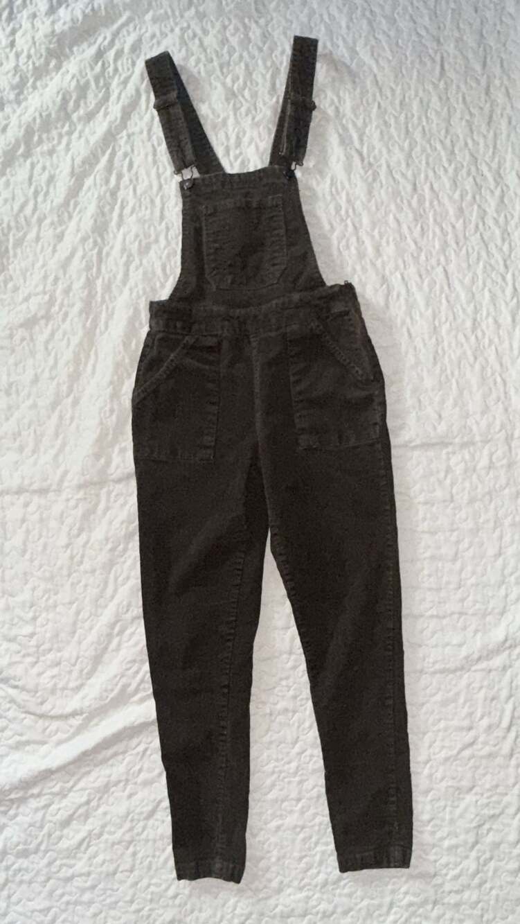 Sky and Sparrow Dark Olive- Brown Corduroy Overalls Size 1